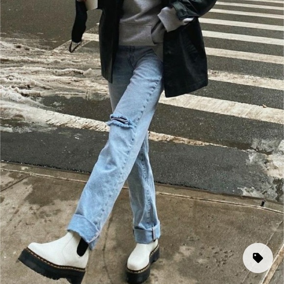 Dr. Martens 2976 White Platform Chelsea Boots - Picture 6 of 8